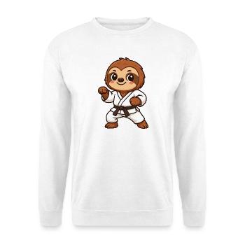 Süßer Faultier Karate Cartoon Kampfsport Kids - Unisex Pullover - Weiß - Vorne