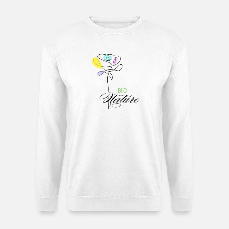 Bunte Bio-Naturblumen - Unisex Pullover - Weiß