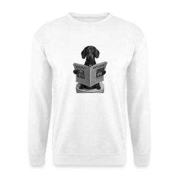 Le magazine préféré de votre teckel - Sweat-shirt Unisexe - blanc - Devant