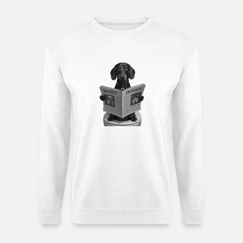 Das Lieblingsmagazin Ihres Dackels - Unisex Pullover - Weiß