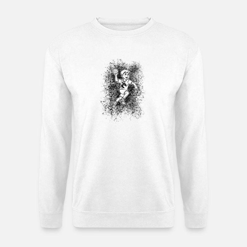 Junger Handballspieler im Sprung - Unisex Pullover - Weiß
