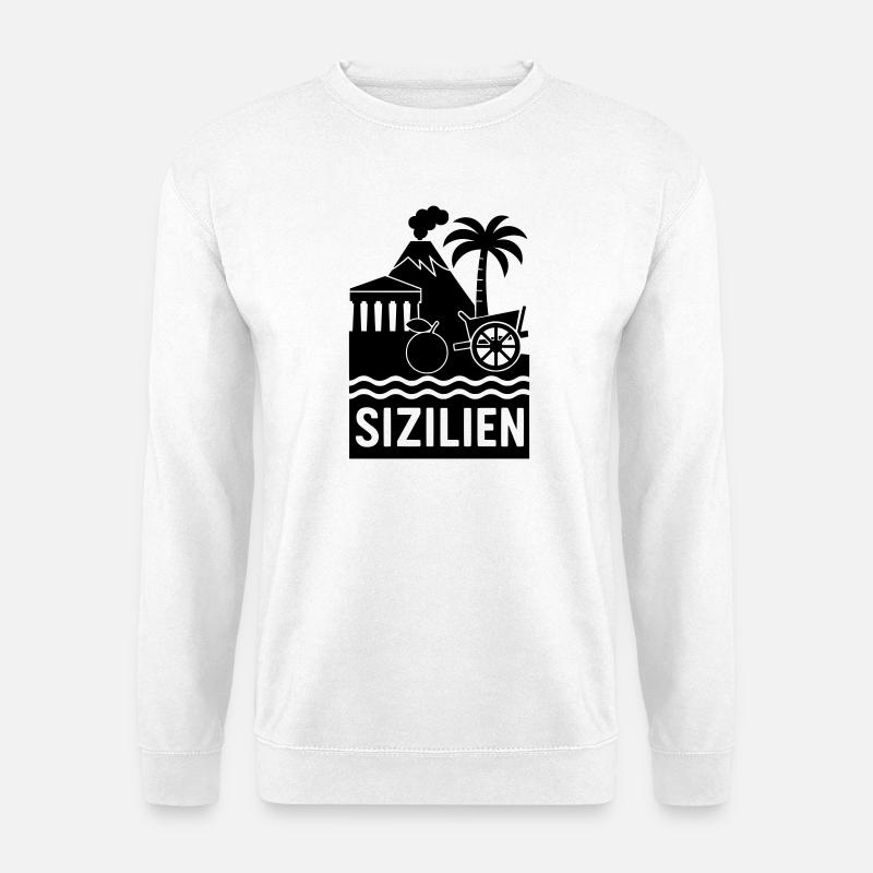 Sicily Silhouette - Unisex Sweatshirt - white