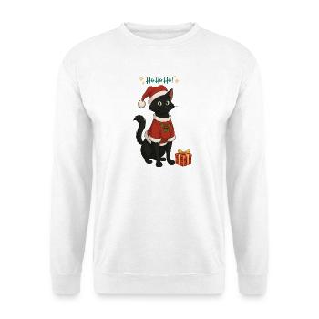 HoHoHo!! schwarze Katze - Unisex Pullover - Weiß - Vorne
