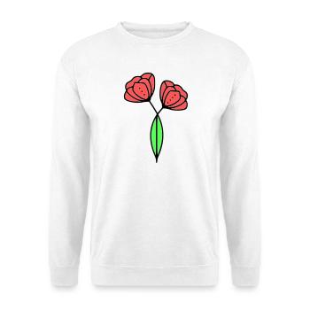 Poppy Poppies Minimalist Line Art 6 - Unisex Sweatshirt - white - Front
