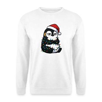 Mürrischer Pinguin Weihnachten Clumsy Santa Verhed - Unisex Pullover - Weiß - Vorne