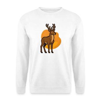 Deer in orange heart background - Unisex Sweatshirt - white - Front