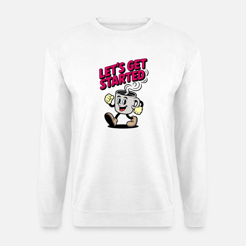 Kaffee Kickstart Motiv - Unisex Pullover - Weiß