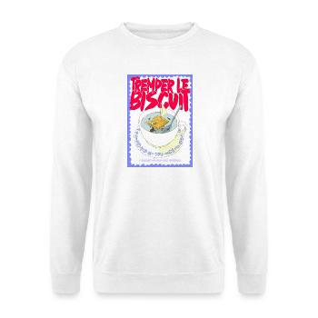 Tasse Thé Biscuits Pop Art Drôle - Sweat-shirt Unisexe - blanc - Devant