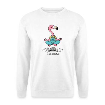 Flamingo Levitating Zen Yoga - Unisex Sweatshirt - white - Front