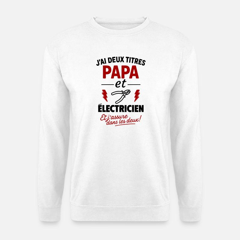Vater-Elektriker-Weihnachts-Vatertagsgeschenk-Idee - Unisex Pullover - Weiß