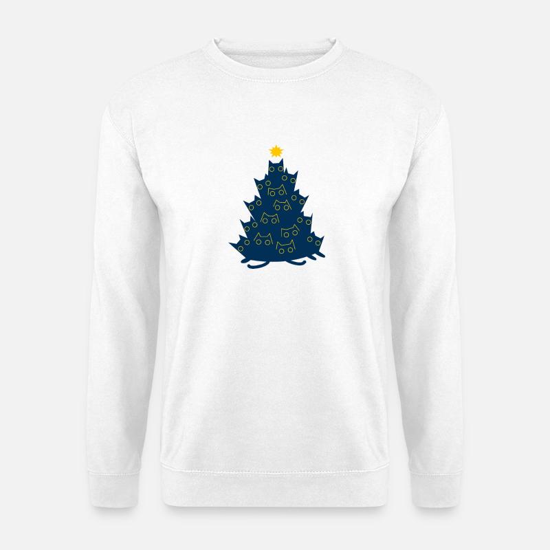 Weihnachten Katzen Katze Tannenbaum Geschenk - Unisex Pullover - Weiß
