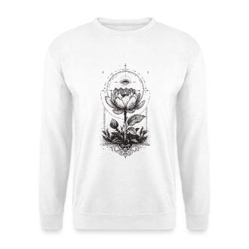 Lotus-Mandala mit Auge im Kreis - Unisex Pullover - Weiß - Vorne