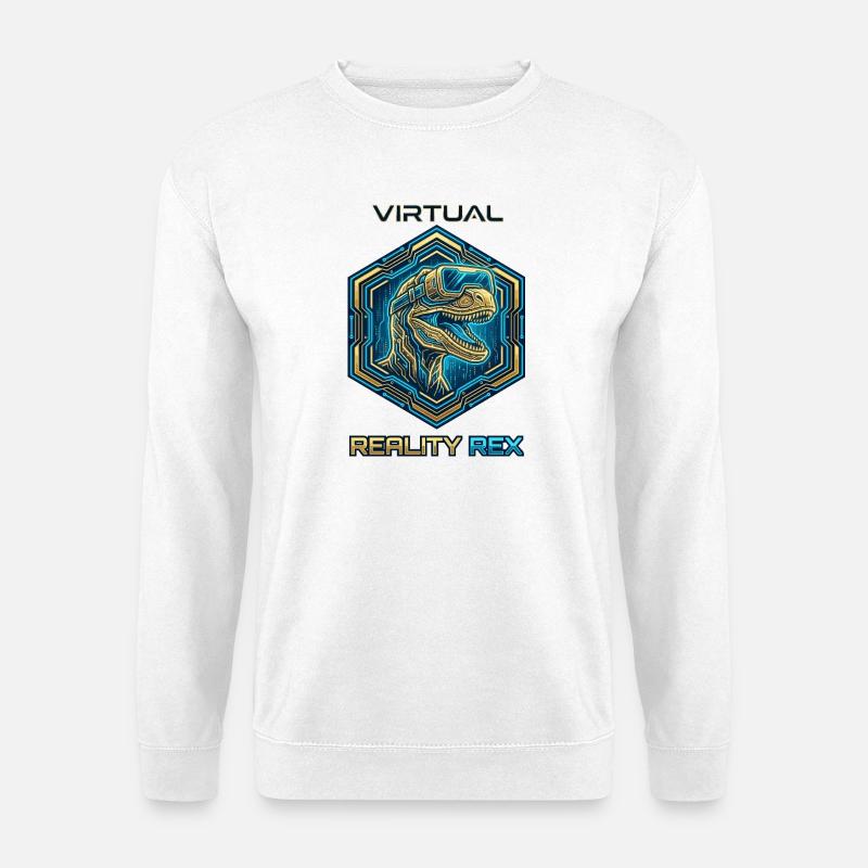 Virtual Reality Rex Dino - Unisex Sweatshirt - white