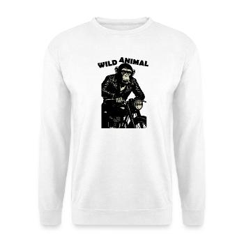 Chimp Biker Rebel on Midnight Bike - Unisex Sweatshirt - white - Front