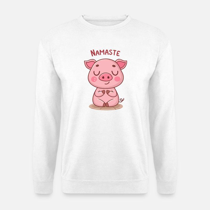 Namaste Zen Pig - Unisex Pullover - Weiß