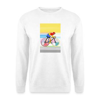 Geometric Cyclist in Color Block Style - Unisex Sweatshirt - white - Front