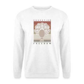 Black History Month Black-power Afro - Unisex Pullover - Weiß - Vorne - Alina (178cm) & Michal (187cm)
