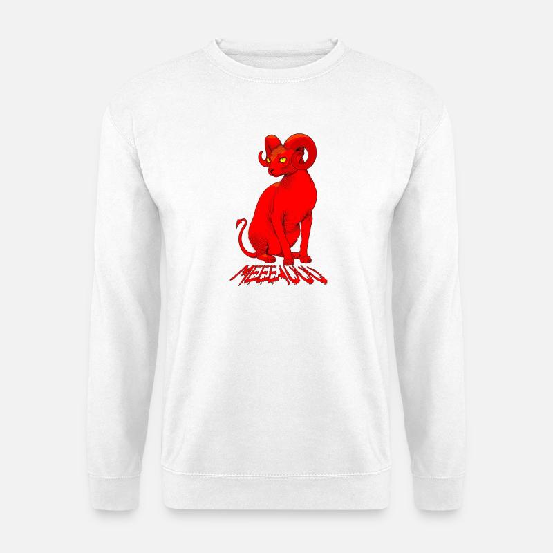 Dämonen-Sphinx-Katze: Rote Meeeauuu - Unisex Pullover - Weiß