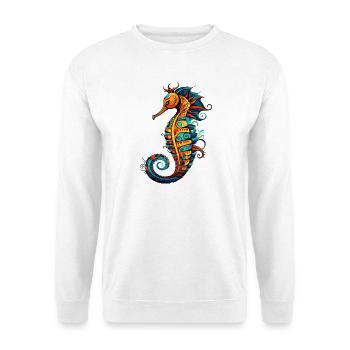  Seepferdchen Comic Seepferd - Unisex Pullover - Weiß - Vorne