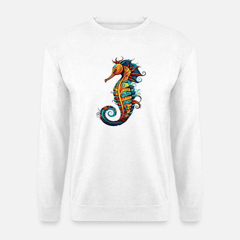  Seepferdchen Comic Seepferd - Unisex Pullover - Weiß