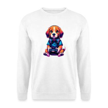 Beagle Gaming Gamer Zocken Zocker Videospiele - Unisex Pullover - Weiß - Vorne