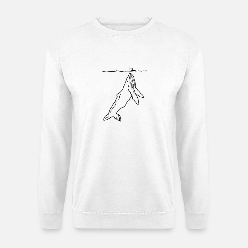 Angler Angeln Blauwal Geschenk - Unisex Pullover - Weiß