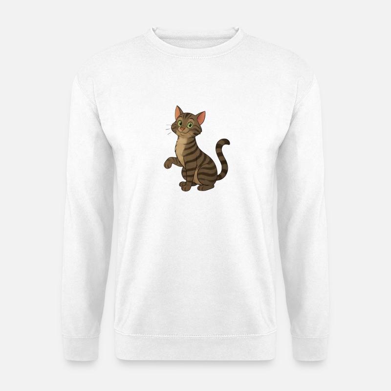Freche getigerte Katze - Unisex Pullover - Weiß