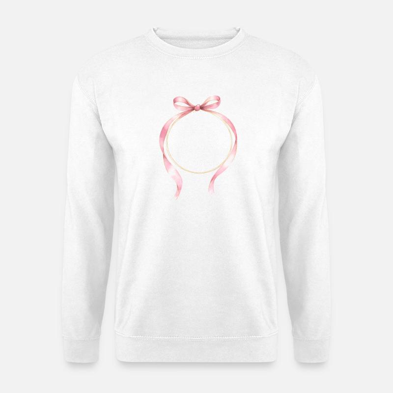 Bow Circle Pink Gold Customizable - Unisex Sweatshirt - white