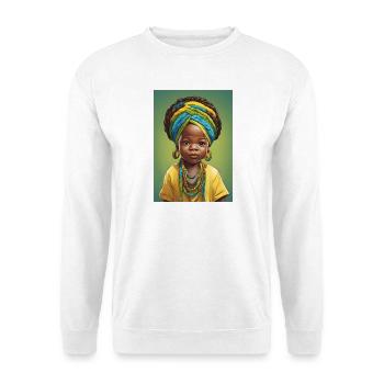 Afro-Porträt Kind in leuchtender Farbe - Unisex Pullover - Weiß - Vorne