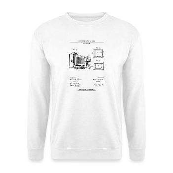 antique camera blueprint patent design. - Unisex Sweatshirt - white - Front