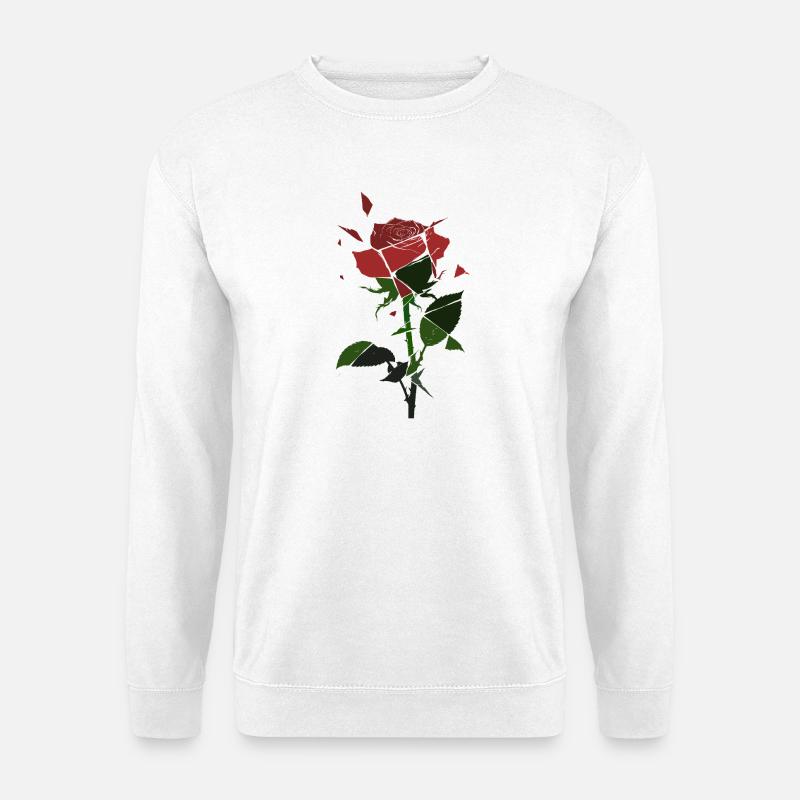Zerbrochene Rosen-Blüte  - Unisex Pullover - Weiß