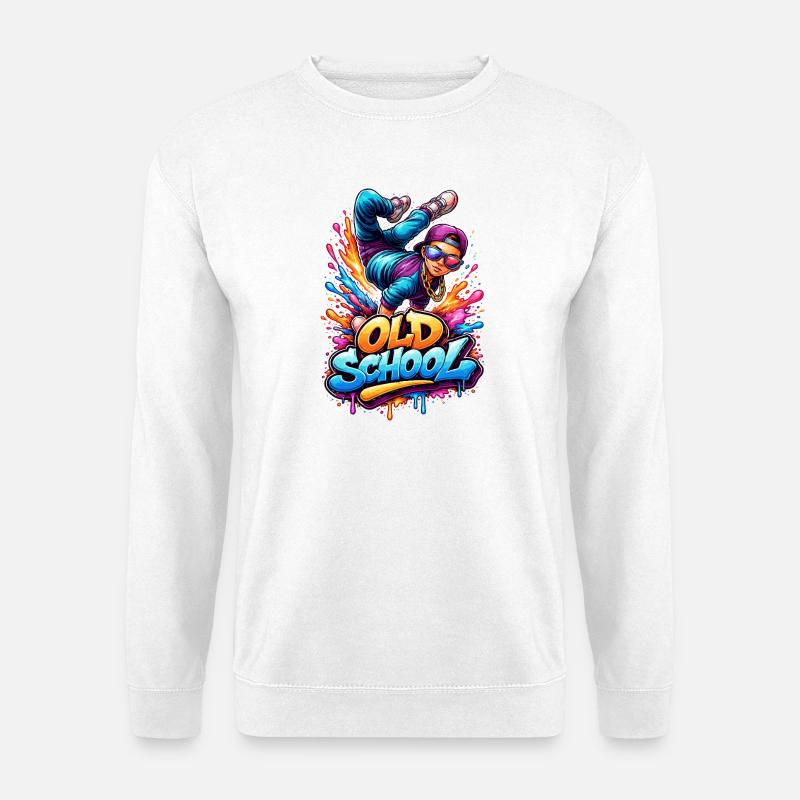 Old School Breakdance Graffiti - Unisex Pullover - Weiß