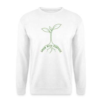 Wachsen mit Zweck minimalistische Setzlingskunst - Unisex Pullover - Weiß - Vorne