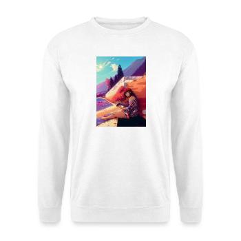 Am See - Unisex Pullover - Weiß - Vorne - Alina (178cm) & Michal (187cm)