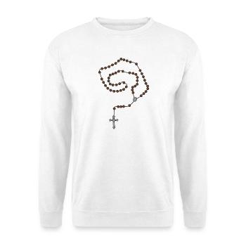 Spiral Rosary Beads on Black - Unisex Sweatshirt - white - Front