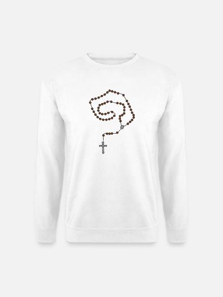 Spiral Rosary Beads on Black - Unisex Sweatshirt - white