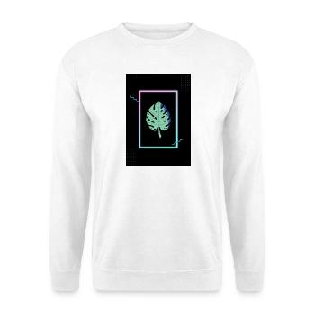 Monstera Neon Frame - Unisex Pullover - Weiß - Vorne