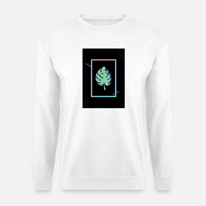 Monstera Neon Frame - Unisex Pullover - Weiß
