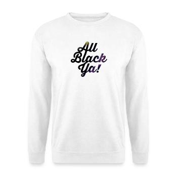 All Black Ya Neon Streifen Schrift - Unisex Pullover - Weiß - Vorne