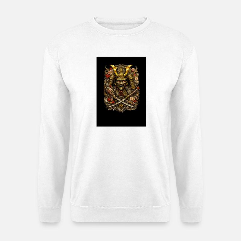 Samurai-Blütenhelm - Unisex Pullover - Weiß