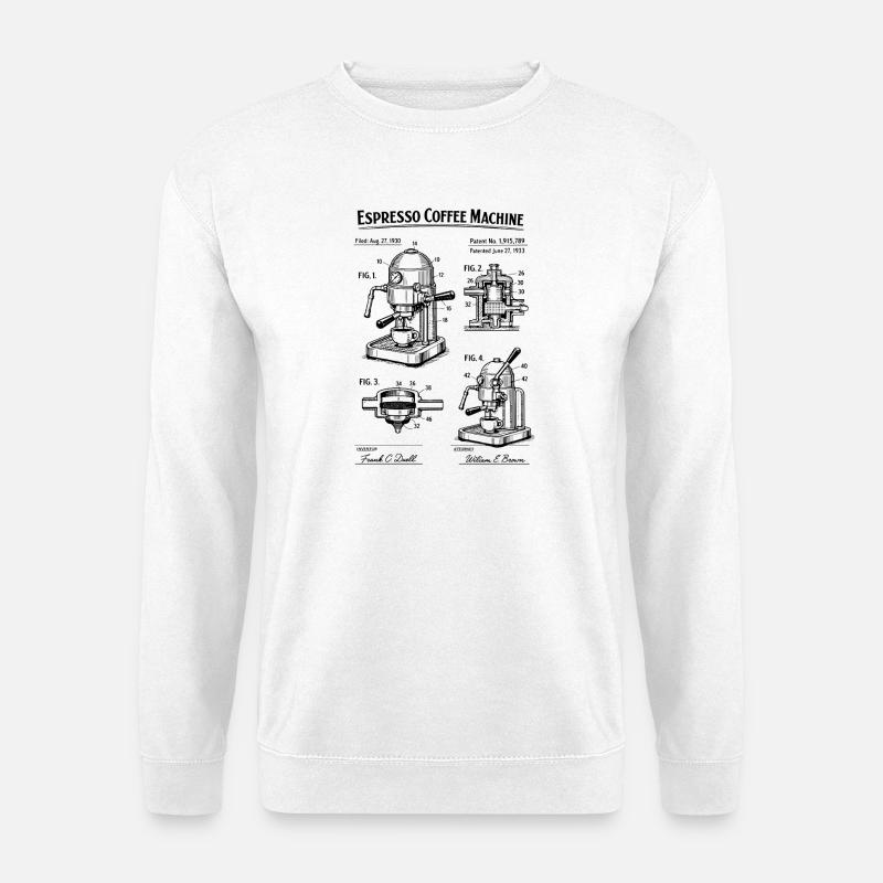 Patent für Espressomaschinen-Baupläne - Unisex Pullover - Weiß