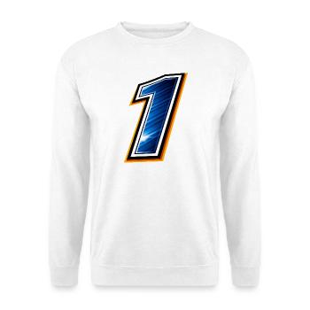 Numéro 1 Maillot de football Design sportif minimaliste - Sweat-shirt Unisexe - blanc - Devant