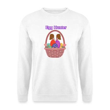 T-shirt Chasseur d’œufs – T-shirt Chasse aux œufs de Pâques - Sweat-shirt Unisexe - blanc - Devant