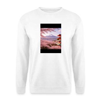 Sakura at Fuji and Pagoda - Unisex Sweatshirt - white - Front