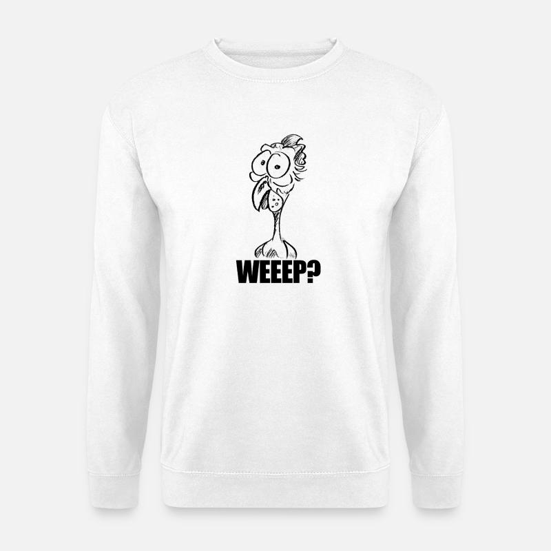 WEEEP? Baffled Chicken Head – Humor - Unisex Sweatshirt - white