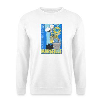 Marseille Poiscaille Fraîche - Sweat-shirt Unisexe - blanc - Devant