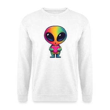 Ami au cœur d’extraterrestre arc-en-ciel - Sweat-shirt Unisexe - blanc - Devant