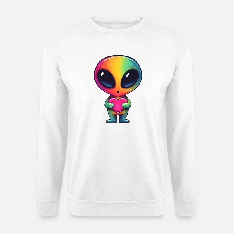 Regenbogenalien Herzfreund - Unisex Pullover - Weiß