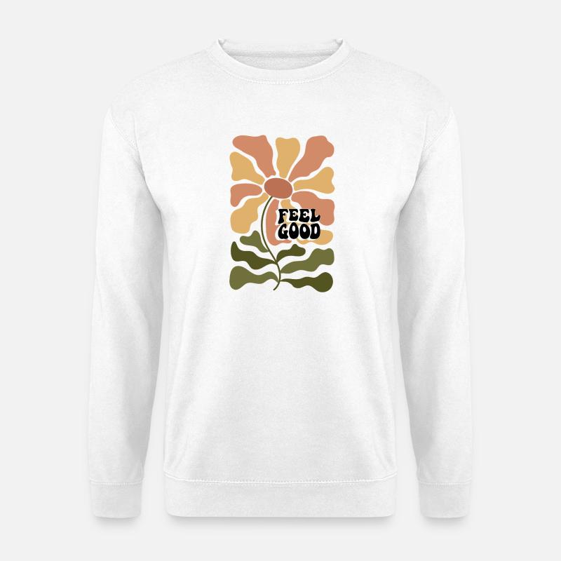 Feel Good Flower Retro Psychedelia - Unisex Sweatshirt - white