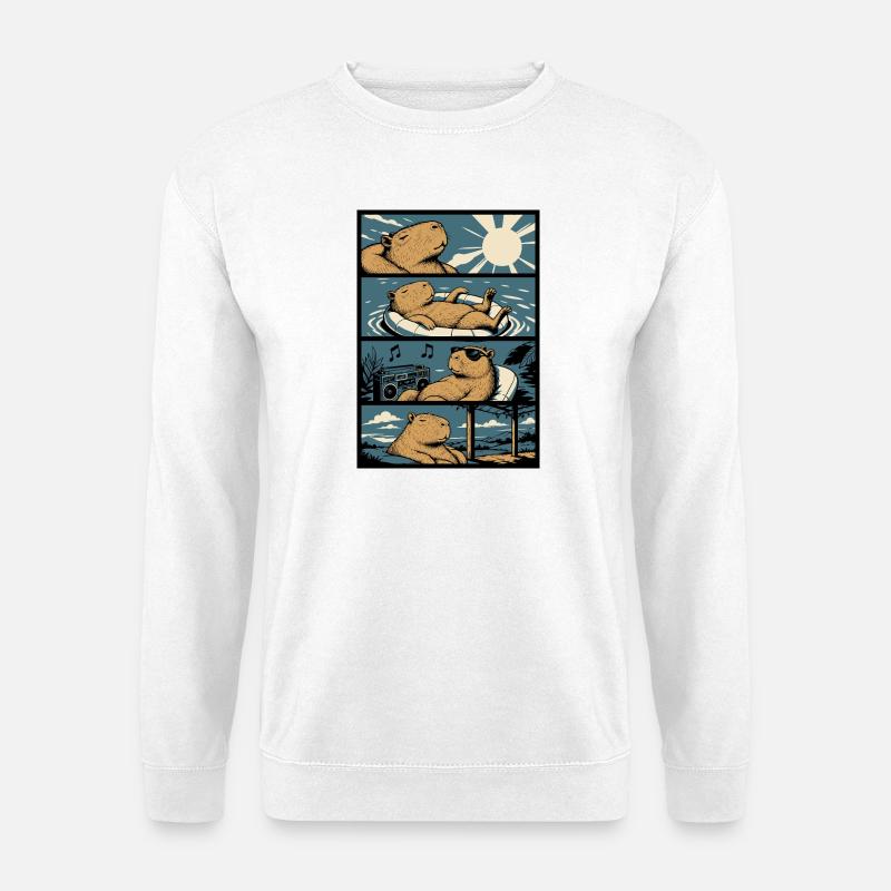 Chill Capybara Pool Vibes - Unisex Pullover - Weiß